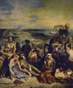 Eugene Delacroix blodbafet chios oil on canvas